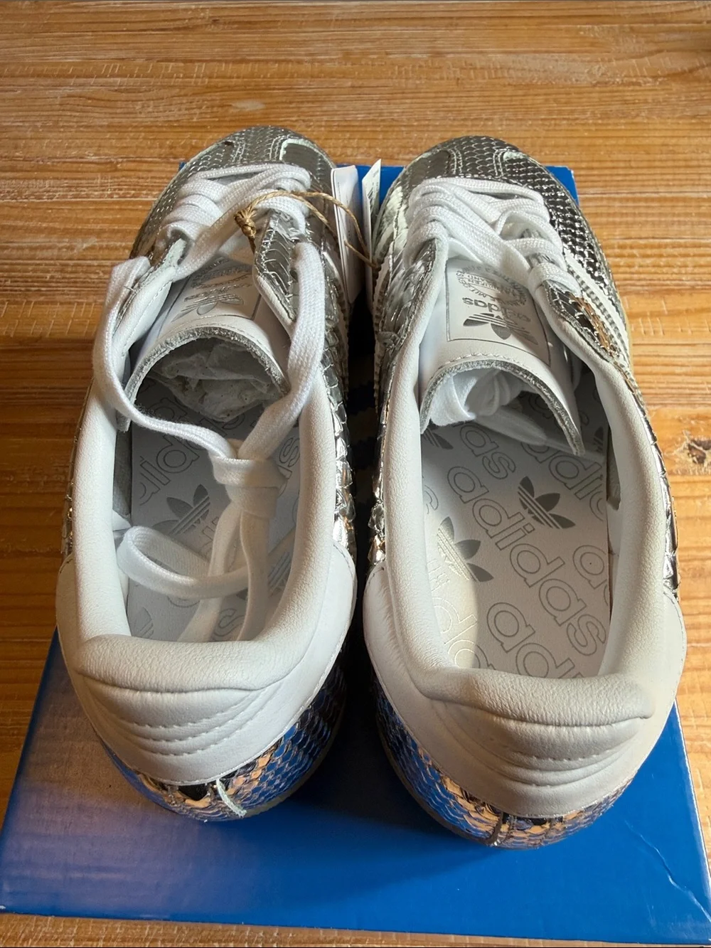 adidas Silver Snakeskin Samba Sneakers